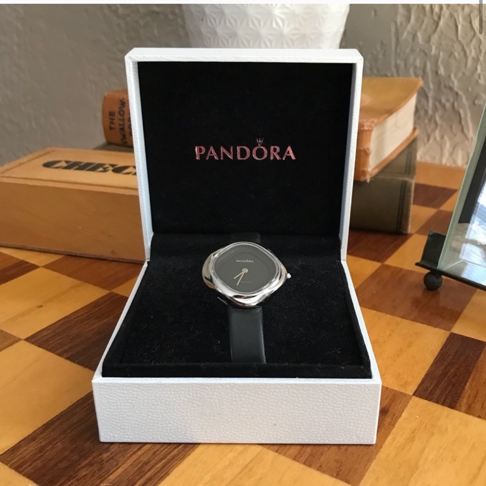 Pandora Black Leather Watch